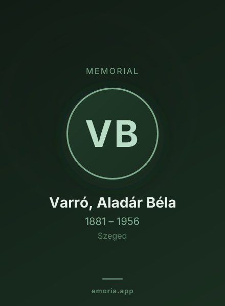 Memorial portrait of Varró, Aladár Béla