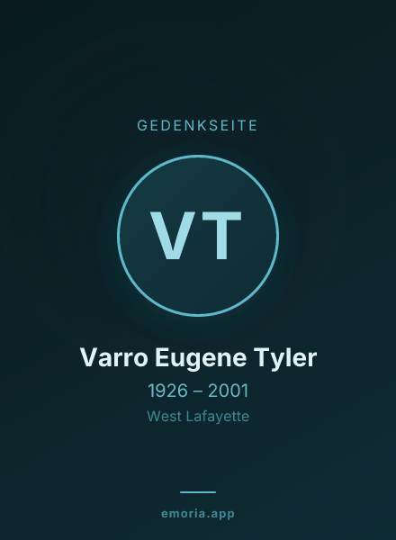 Gedenkportrait von Varro Eugene Tyler