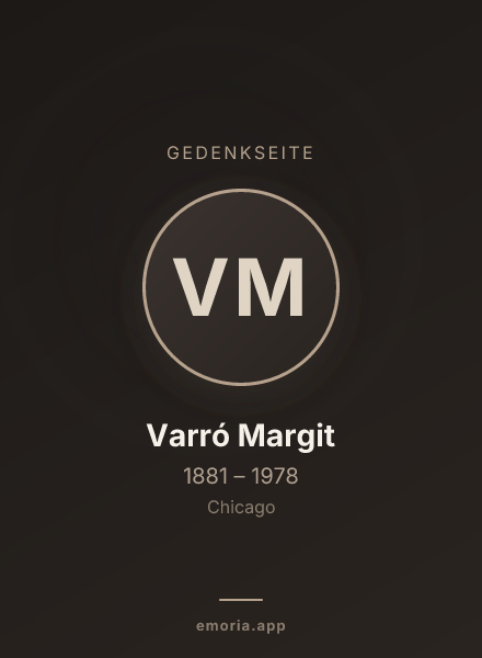 Gedenkportrait von Varró Margit
