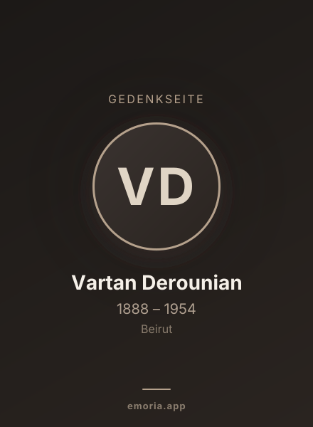 Gedenkportrait von Vartan Derounian