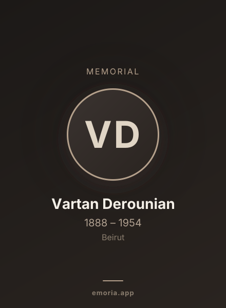 Memorial portrait of Vartan Derounian