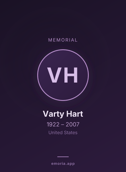 Memorial portrait of Varty Hart