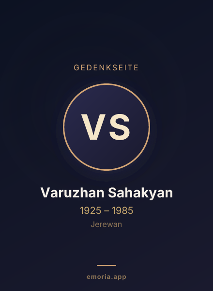 Gedenkportrait von Varuzhan Sahakyan