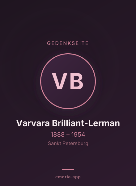 Gedenkportrait von Varvara Brilliant-Lerman