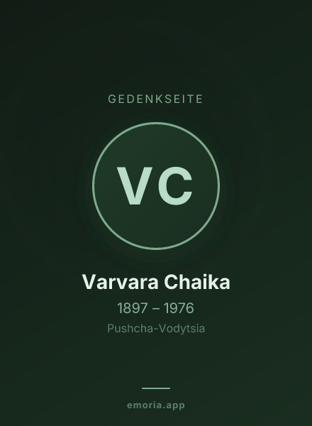Gedenkportrait von Varvara Chaika