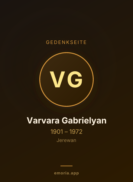 Gedenkportrait von Varvara Gabrielyan