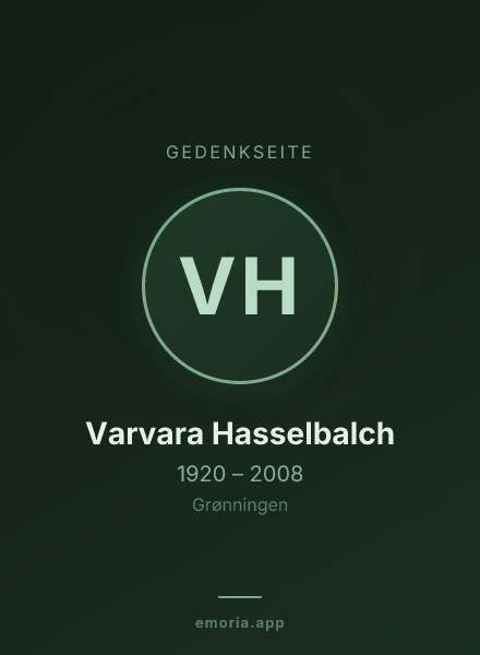 Gedenkportrait von Varvara Hasselbalch