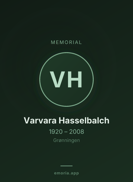 Memorial portrait of Varvara Hasselbalch