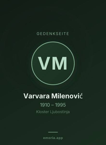 Gedenkportrait von Varvara Milenović