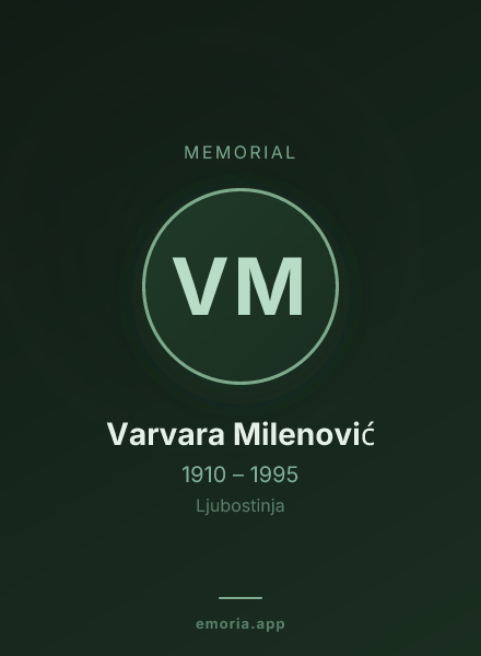 Memorial portrait of Varvara Milenović