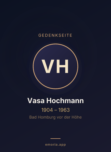 Gedenkportrait von Vasa Hochmann