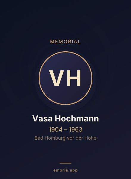 Memorial portrait of Vasa Hochmann