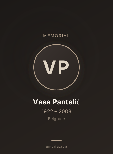Memorial portrait of Vasa Pantelić
