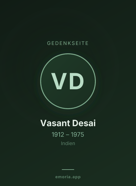 Gedenkportrait von Vasant Desai