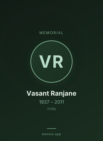 Memorial portrait of Vasant Ranjane