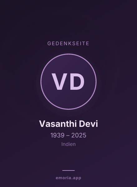 Gedenkportrait von Vasanthi Devi