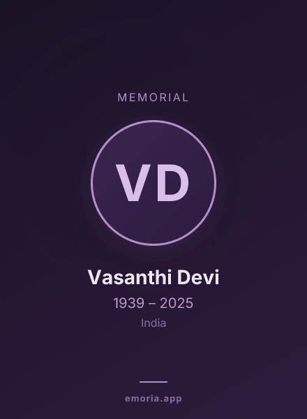 Memorial portrait of Vasanthi Devi