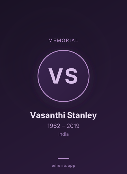Memorial portrait of Vasanthi Stanley