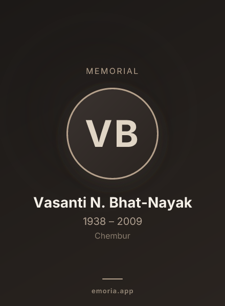 Memorial portrait of Vasanti N. Bhat-Nayak