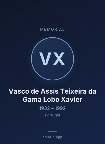 Memorial portrait of Vasco de Assis Teixeira da Gama Lobo Xavier