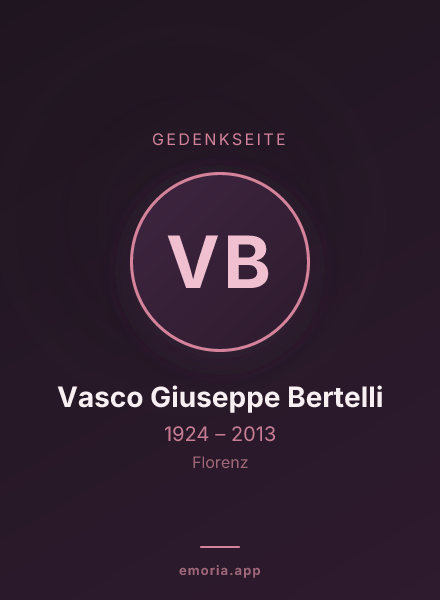 Gedenkportrait von Vasco Giuseppe Bertelli