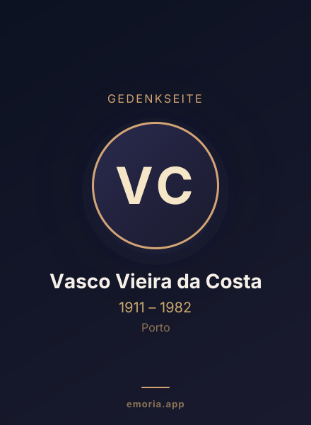 Gedenkportrait von Vasco Vieira da Costa