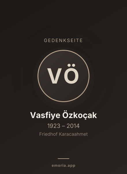 Gedenkportrait von Vasfiye Özkoçak