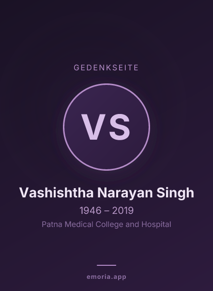 Gedenkportrait von Vashishtha Narayan Singh