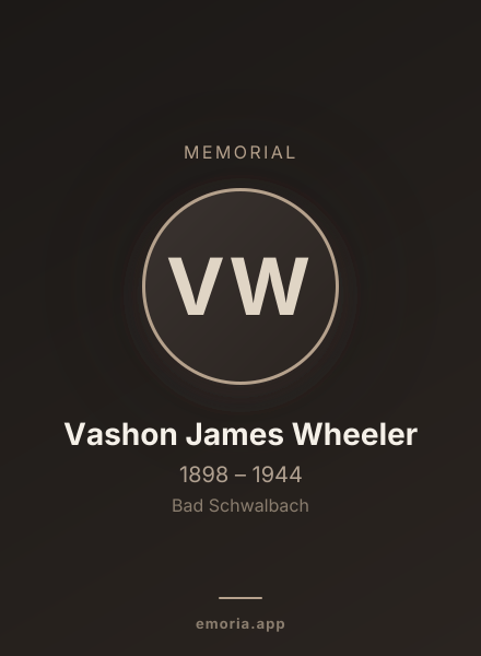 Memorial portrait of Vashon James Wheeler