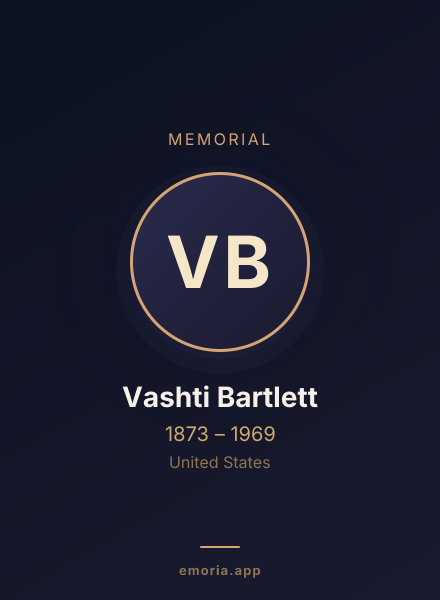 Memorial portrait of Vashti Bartlett