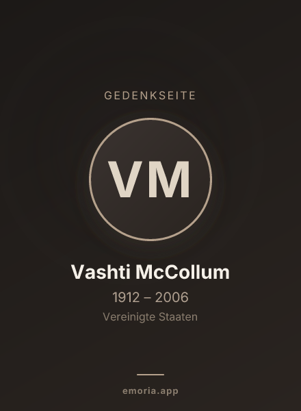 Gedenkportrait von Vashti McCollum