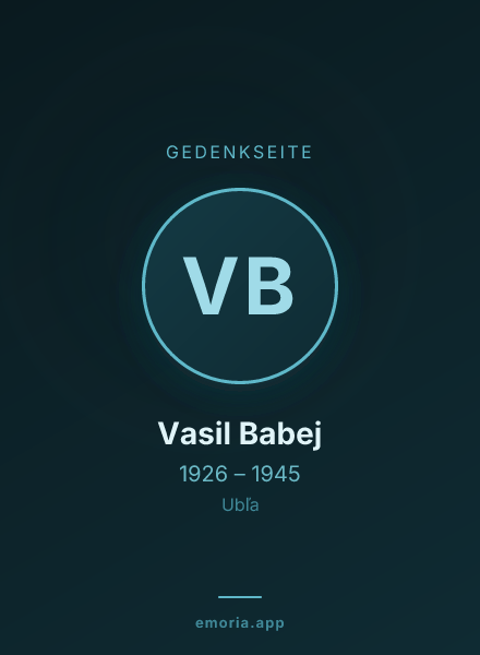 Gedenkportrait von Vasil Babej