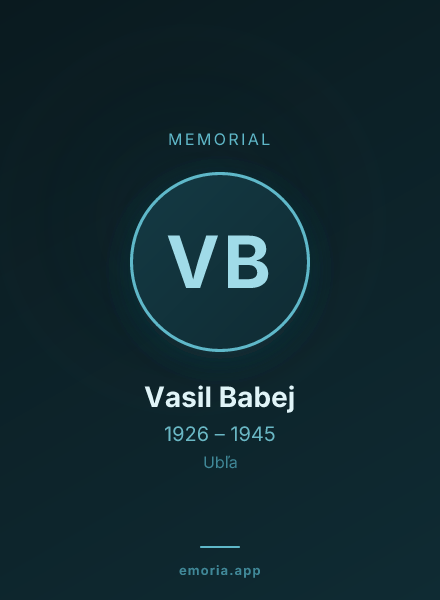 Memorial portrait of Vasil Babej