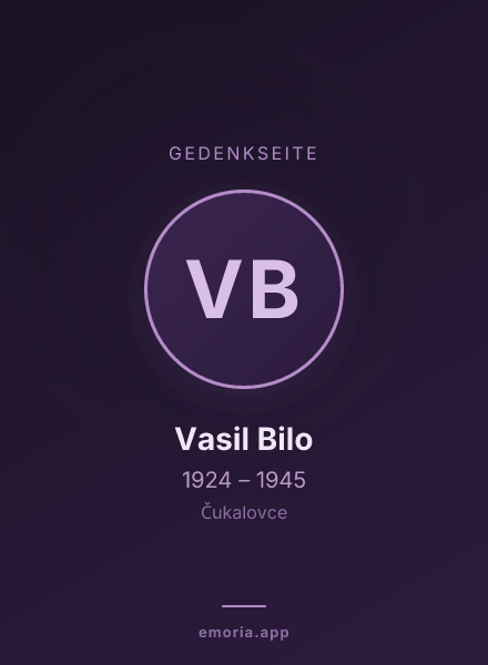 Gedenkportrait von Vasil Bilo