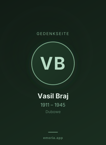 Gedenkportrait von Vasil Braj