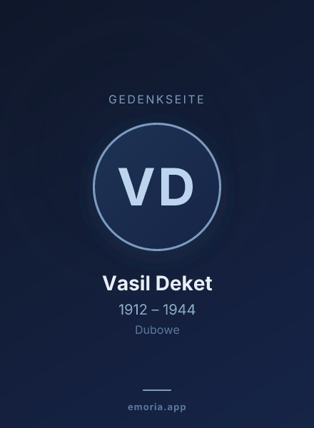 Gedenkportrait von Vasil Deket