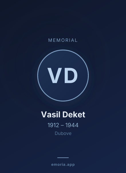 Memorial portrait of Vasil Deket