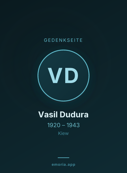Gedenkportrait von Vasil Dudura