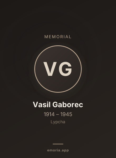 Memorial portrait of Vasil Gaborec