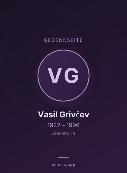 Gedenkportrait von Vasil Grivčev