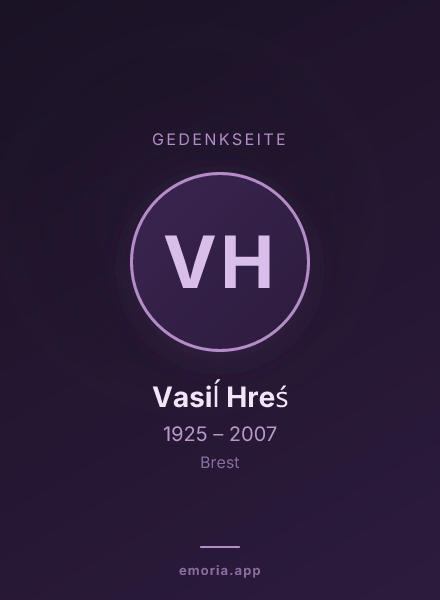 Gedenkportrait von Vasiĺ Hreś