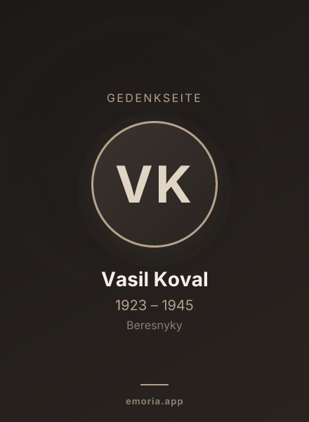 Gedenkportrait von Vasil Koval
