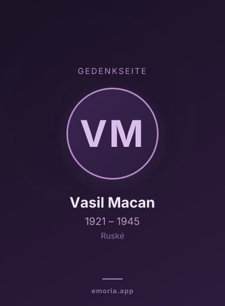 Gedenkportrait von Vasil Macan