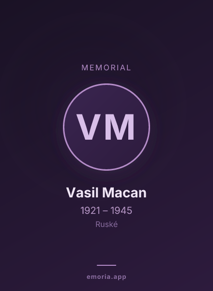 Memorial portrait of Vasil Macan