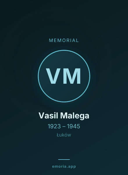 Memorial portrait of Vasil Malega