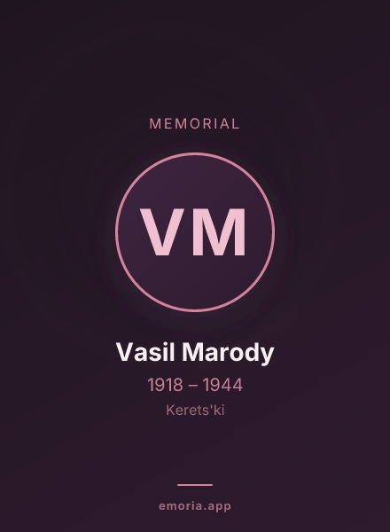 Memorial portrait of Vasil Marody