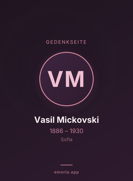 Gedenkportrait von Vasil Mickovski
