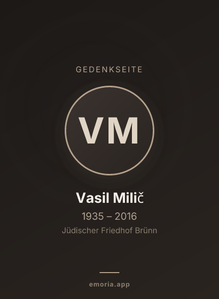 Gedenkportrait von Vasil Milič
