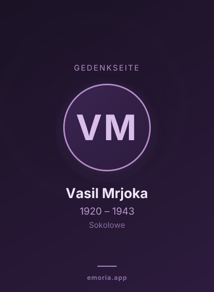 Gedenkportrait von Vasil Mrjoka
