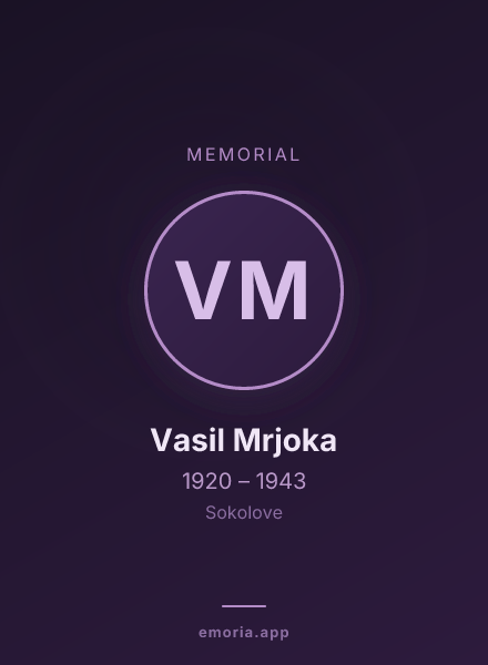 Memorial portrait of Vasil Mrjoka